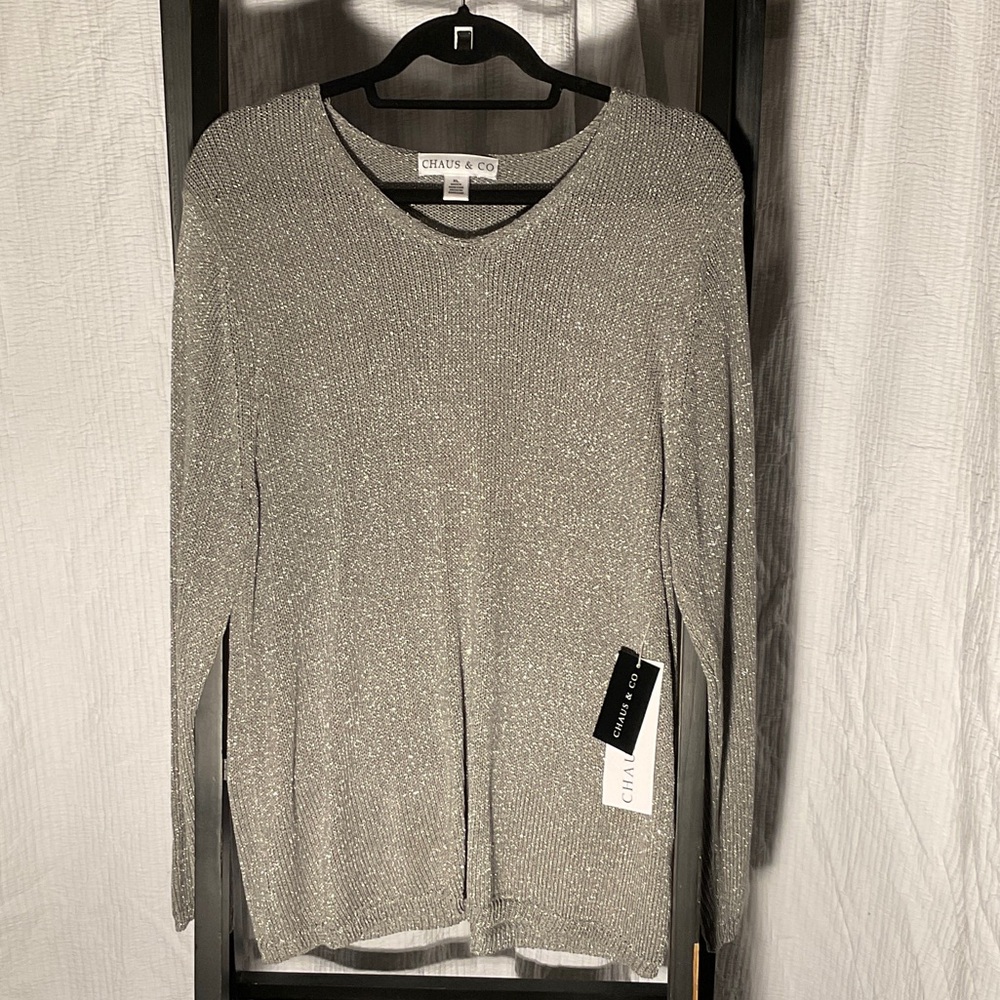 Chaus & Co Sparkling Gray/Silver Sweater